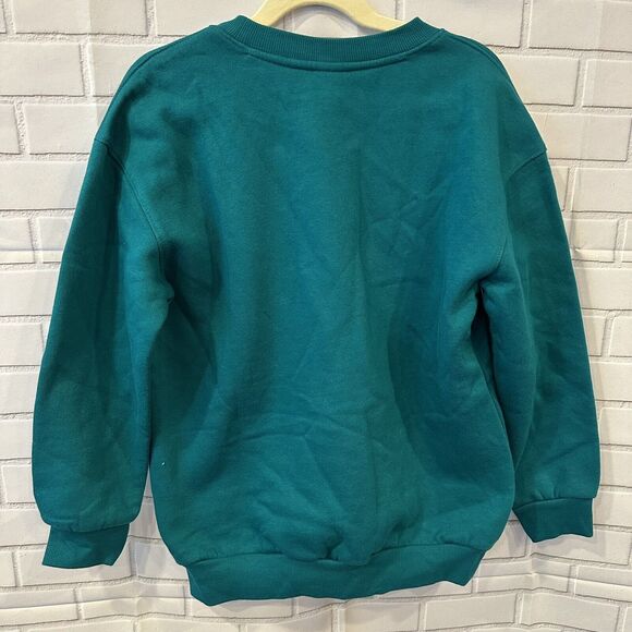 Art Class Kids S (6-7) Graphic Peace Oversized Sweatshirt Green - Picture 4 of 7